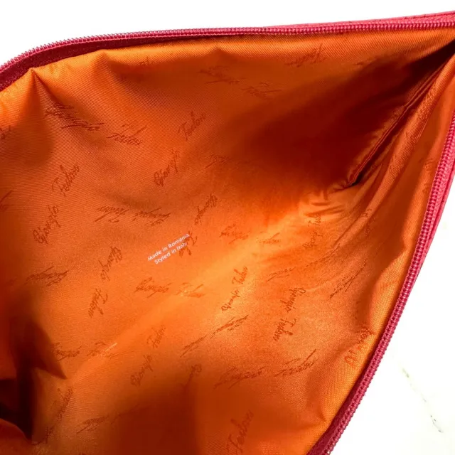 【GIORGIO FEDON 1919】福利展示品 仿軟木塞質感拉鍊萬用袋(紅)