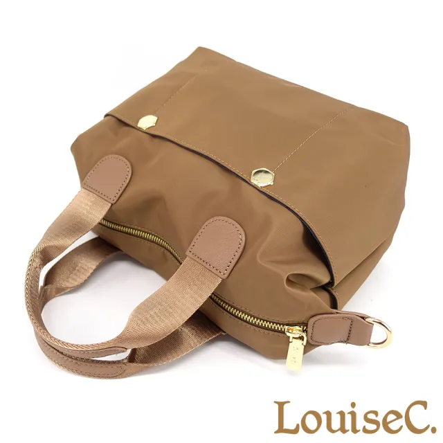 【LouiseC.】雙11 Tree House 牛皮 輕盈尼龍 前後六插袋中型 手提斜背防水包 9色 素色 格紋賣場 YS98151