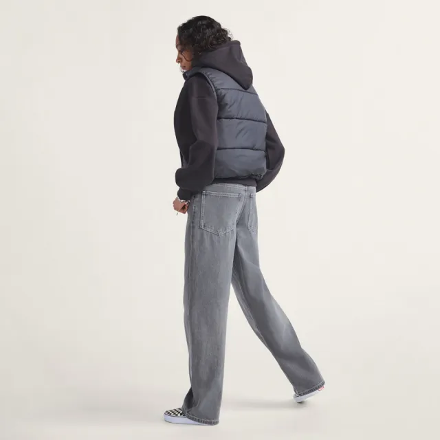 【VANS】官方旗艦 Sirelle 5 Pocket Puddle 女款灰色牛仔長褲