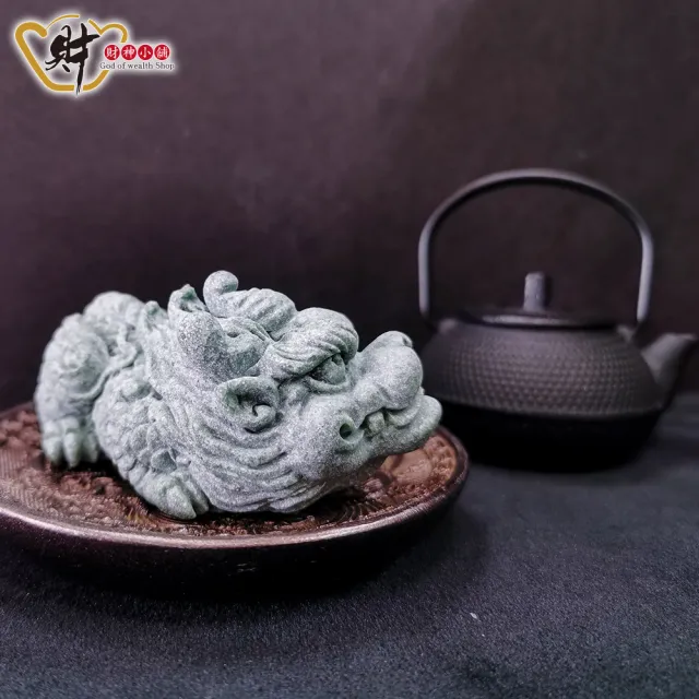 【財神小舖】鎮宅化煞 青砂石麒麟擺件(已開光  招財 開運 銅錢 辦公桌 高雄進寶財神廟)