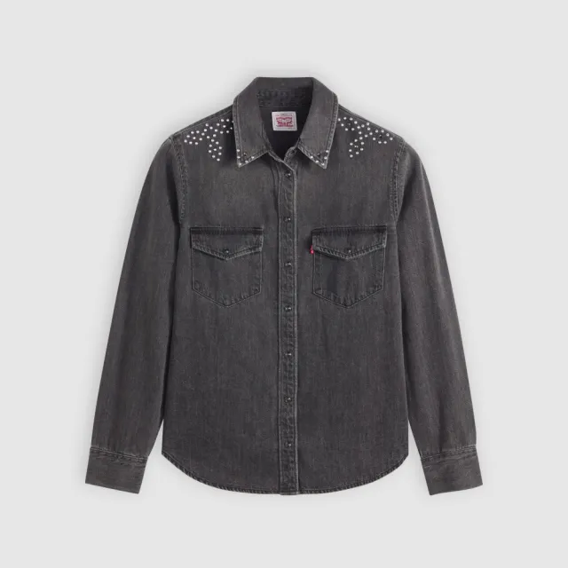 【LEVIS】女款 襯衫 牛仔襯衫 鉚釘設計 黑色襯衫 女生上衣 熱賣單品 16786-0108