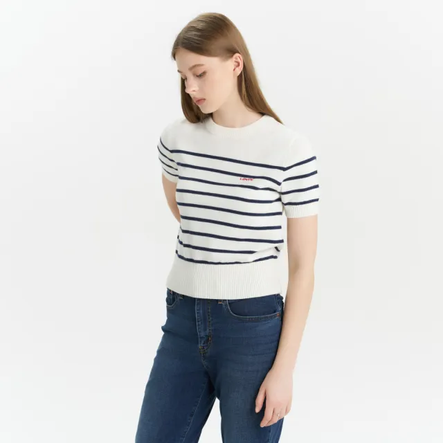 【LEVIS】女款 MINI LOGO Tee 短袖 條紋短袖 針織短袖 女生上衣 人氣新品 0051J-0001
