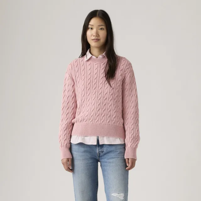 【LEVIS】純棉寬鬆針織衫 女生上衣 熱賣單品 0037S-0006