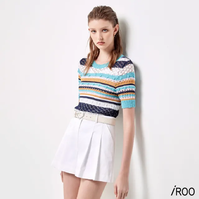【iROO】經典打摺短褲裙