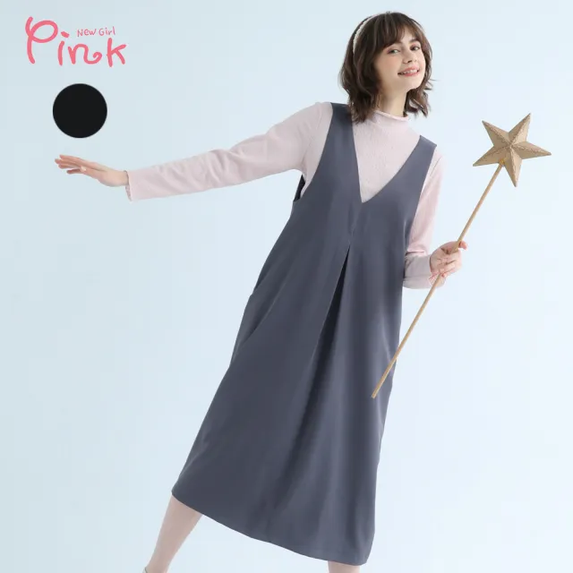 【PINK NEW GIRL】氣質V領無袖洋裝 X1102LB(2色)