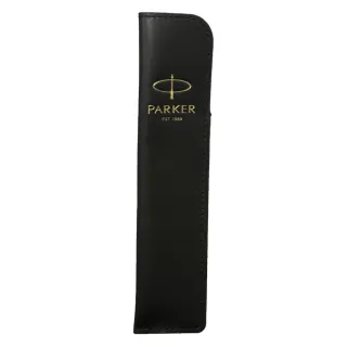【PARKER】派克 威雅XL黑桿金夾鋼珠筆 真皮筆套禮盒(VectorXL)