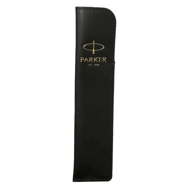 【PARKER】派克 威雅XL黑桿金夾鋼珠筆 真皮筆套禮盒(VectorXL)