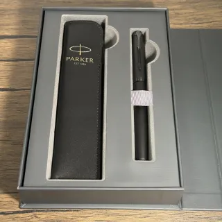 【PARKER】派克  IM理性黑鋼珠筆 真皮筆套禮盒(IM)
