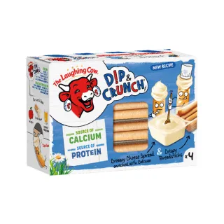【The Laughing Cow 笑牛】『京原起司』The Laughing Cow 笑牛_麵包棒+乾酪沾醬_4入裝(效期2026/06/08))