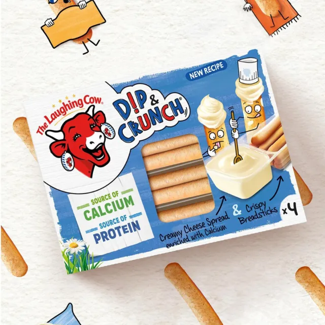 【The Laughing Cow 笑牛】『京原起司』The Laughing Cow 笑牛_麵包棒+乾酪沾醬_4入裝(效期2027/01/18)