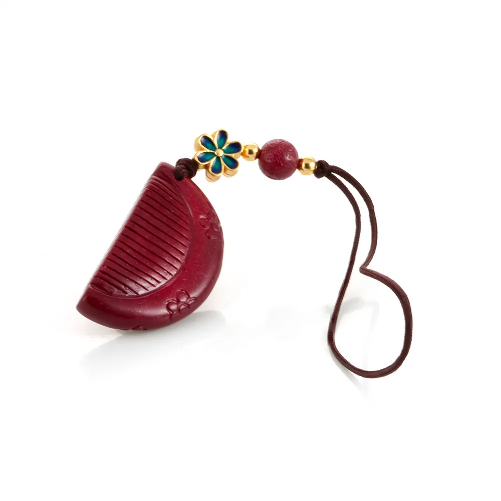 【Woogie武吉珠寶】紫金硃砂梳子掛鍊(紫金砂30x16mm)