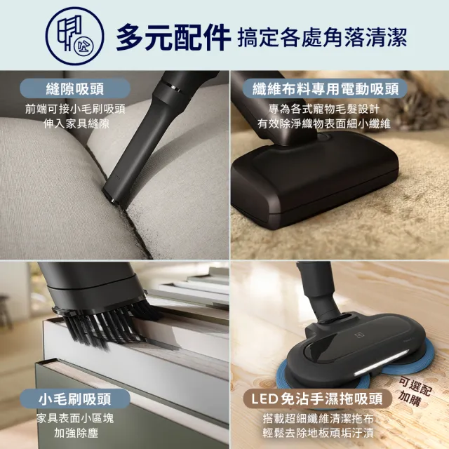 【Electrolux 伊萊克斯】極適家居600系列無線吸塵器- 礫岩灰(EFP61713)