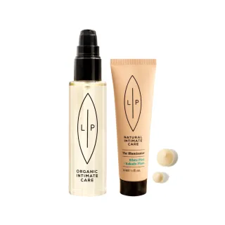 【LIP Intimate Care 瑞典私密護理】唇淨私密油養嫩亮組(椰子香草護理油75ml+白松卡卡杜李嫩亮精萃30ml)