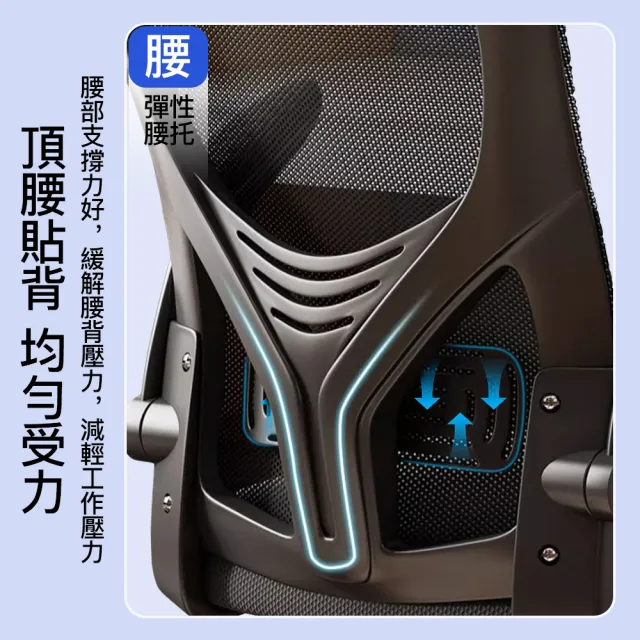 【極美家居】升級款人體工學辦公椅 附頭枕黑色款(辦公椅 書桌椅 椅子 旋轉椅 升降椅 會議椅 辦公室椅)