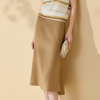 【Master Max】亞麻素面顯瘦波浪A LINE長裙(8512009)