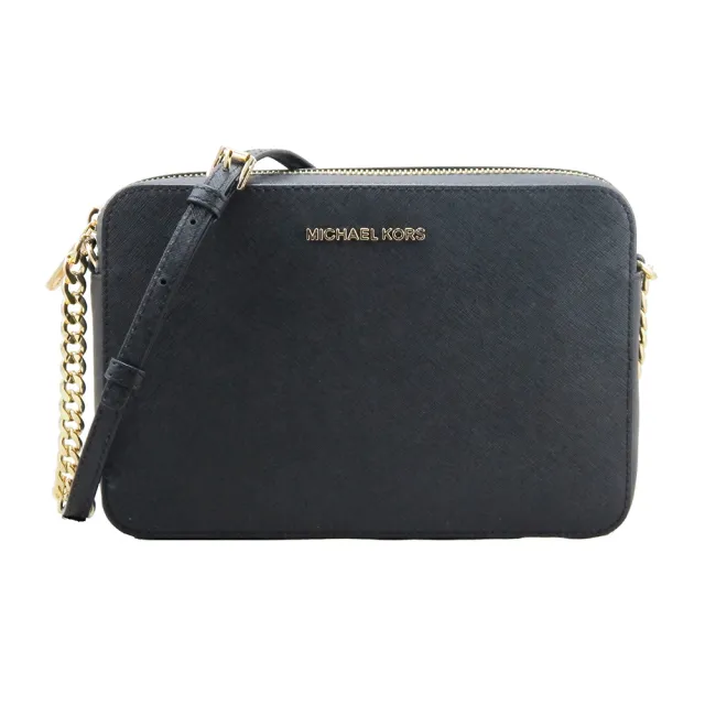 【Michael Kors】經典美型防刮斜背包(黑金)