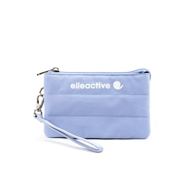 【ELLE ACTIVE】蓬蓬雲朵系列-三層零錢包/手腕包(雲霧藍)