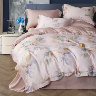 【Green 綠的寢飾】100%萊賽爾天絲六件式兩用被床罩組 加大 巴黎之戀(40支/束高35cm/多色任選)