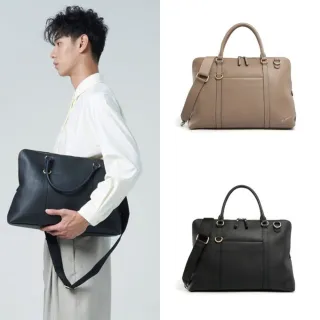 【PEPPER’S】交換禮物 真皮 SIGNAL 牛皮手提公事包 - 拿鐵棕/簡約黑(真皮包包 公事包手提包肩背包 