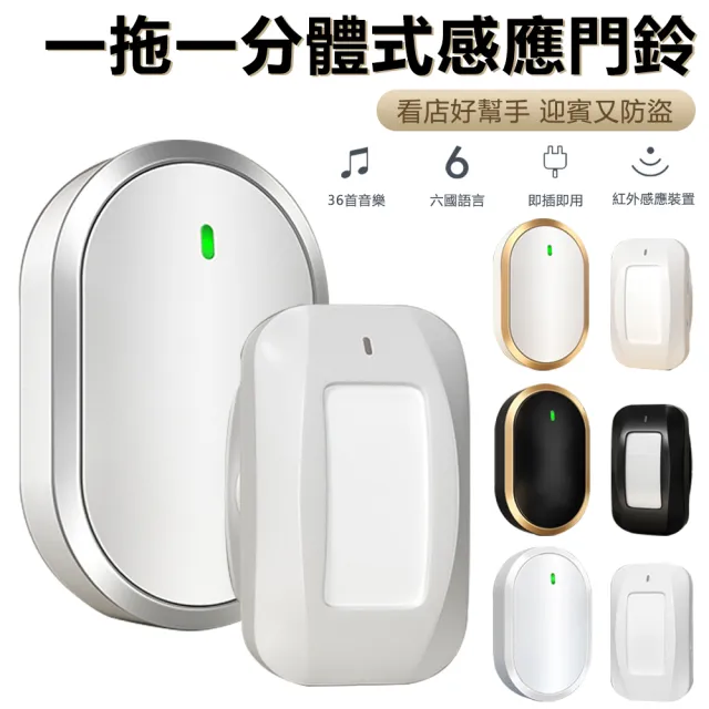 【NOSDON】分體式感應器門鈴 遠距離語音提示器 商店超市來客迎賓器 36首音樂提醒器(歡迎器 防盜器 警報器)
