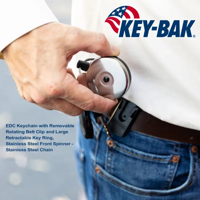 【WCC】KEY-BAK48英吋伸縮鑰匙圈( KEVLAR款 可拆背夾)#0484-8024-SS