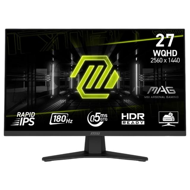 【MSI 微星】MAG 274QF 27型 IPS WQHD平面電競螢幕(0.5ms/180Hz/AI Vision/減藍光)