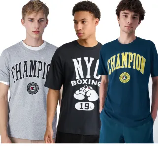【Champion】官方直營 男女款-經典款LOGO純棉短袖T恤-歐洲款式/尺寸(多款/多色 - MOMO特談)