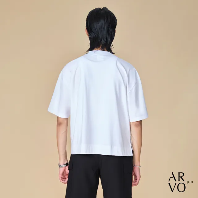 【ARVOpm】男女同款 白色短版短袖T 00212502110(雙11限定)