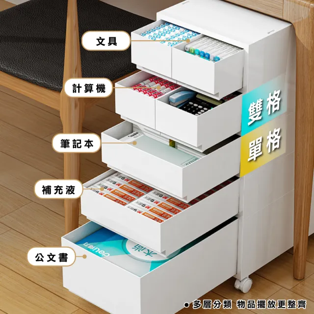 【ONE HOUSE】麥樂移動式四層直角抽屜置物收納櫃-附輪_任選(D組_2矮1高2抽/E組_1矮2高2抽)