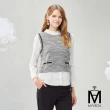 【MYVEGA 麥雪爾】MA小香風粗花呢假兩件上衣-灰(通勤風/)