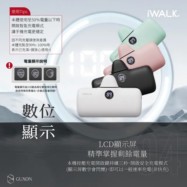 【iWALK】PRO五代快充直插式行動電源充電寶/口袋電源口袋寶BSMI認證加長版(IPHONE蘋果APPLE/type-c安卓)