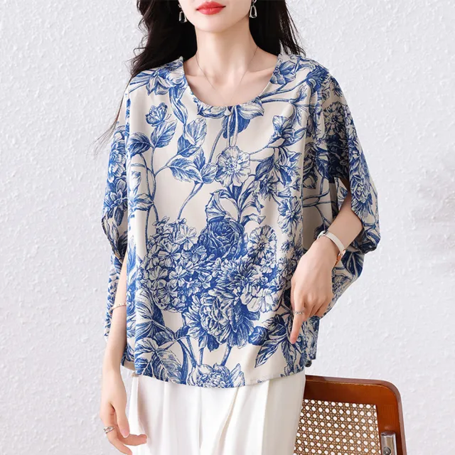 【ALLK 歐楷】新品 幾何印花長版上衣 圖片色(尺寸L-XXL/中大尺碼/涼爽/透氣)