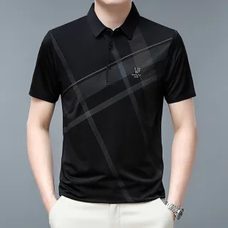 【Heart:W 新職人】★輕商務斜條紋交織POLO衫(男上衣/短袖上衣/商務/休閒/翻領T恤)