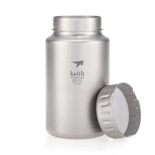 【Keith】純鈦寬口運動水壺鈦保鮮罐 900ML(悠遊戶外)