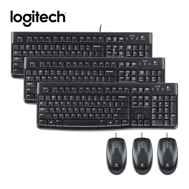 Logitech 羅技 MK120 有線鍵鼠組(三入組)