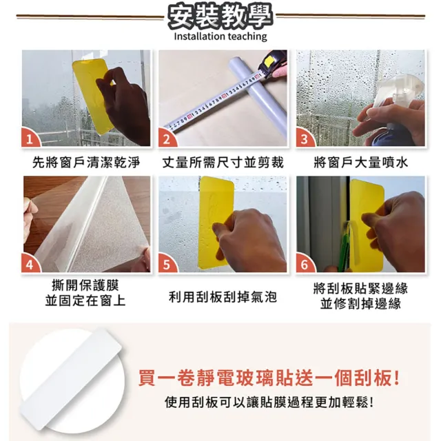 【DREAMCATCHER】買一送一 玻璃靜電貼-500*45cm(抗UV玻璃貼紙/玻璃隔熱紙/玻璃貼/無膠玻璃膜/窗貼)