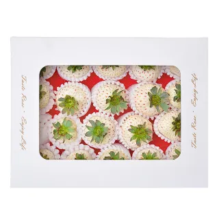 【合家歡 水耕白草莓】220g禮盒 草莓界愛馬仕(無毒無農藥 新鮮現採 潔淨室栽種)