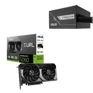 【華碩】顯卡+電源組合★Dual GeForce RTX 5060 8GB OC版 顯示卡+華碩 Prime 750W 銅牌電源供應器