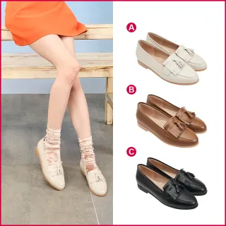 【A.S.O 阿瘦集團】BESO LADY GO系列-經典立體流蘇舒適平底樂福鞋-直播限定(女鞋_3色任選)