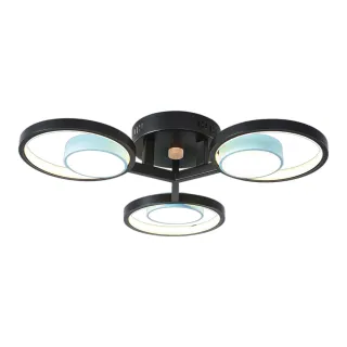【大巨光】現代風15Wx6 半吸頂燈-中_LED(BN-0023 附遙控器 可調明暗)