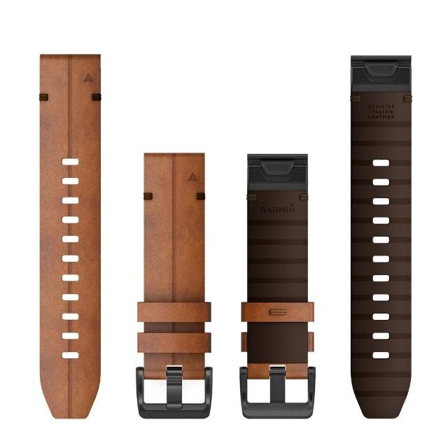 【GARMIN】QUICKFIT 22mm 栗色皮革錶帶