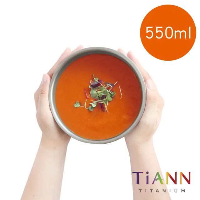 【TiANN 鈦安】純鈦雙層 鈦碗 550ml(2入組)