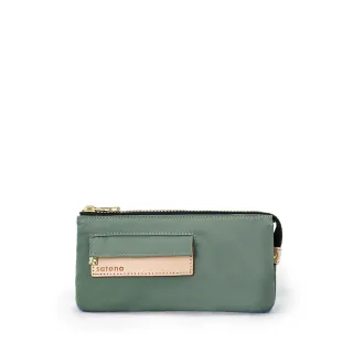 【satana】Soldier 多夾層拉鍊長夾 防盜 輕薄 6.7吋手機 8格夾層 台灣製 SOS1725 - 抹茶拿鐵