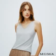 【MOMA】簡約 M+ 柔軟佳麗透膚網紗捲邊蠶絲混羊毛背心(兩色)