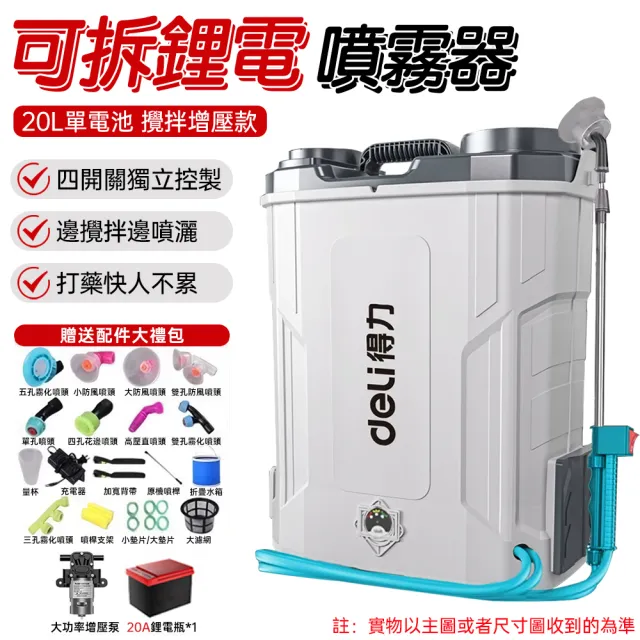 【巧可】20L大容量噴霧器 20A☆電可拆卸款噴灑機 攪拌增壓款噴壺 四開關打藥機