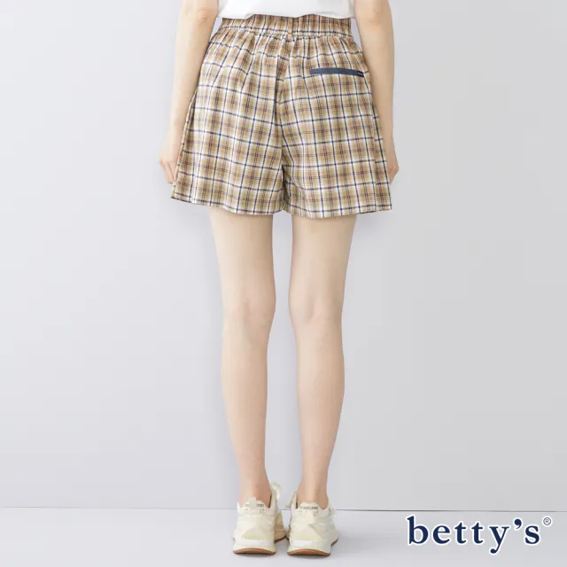 【betty’s 貝蒂思】格紋造型口袋短褲(卡其)