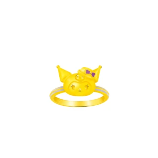 【Just Gold 鎮金店】酷洛米 Kuromi 復古野餐趣 黃金戒指