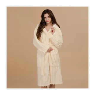 【ONEBOY HOME】加厚柔軟速乾立體直條紋連帽浴袍(N230627)