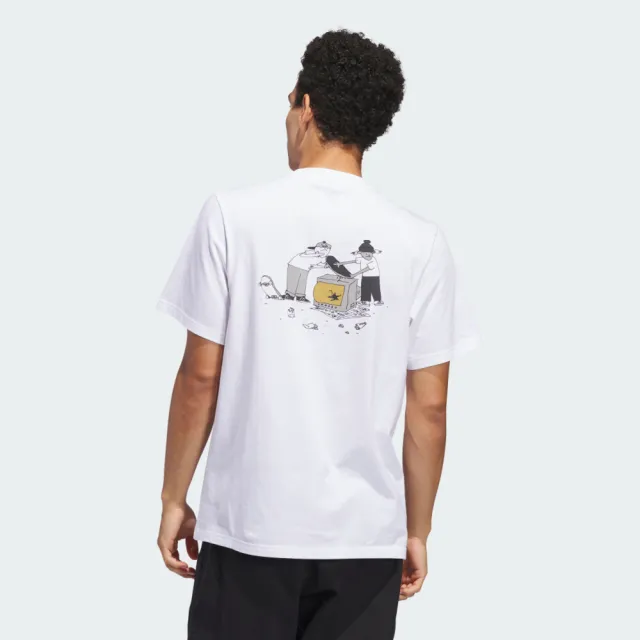 【adidas 愛迪達】Hj Trash Tee 男女 T恤 運動上衣 休閒短袖 白 亞版(JD2714)
