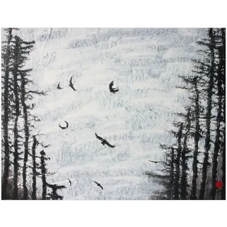 【Laart Monto 拉蒙朵】魏奕辰-冬之鷹(真跡油畫)